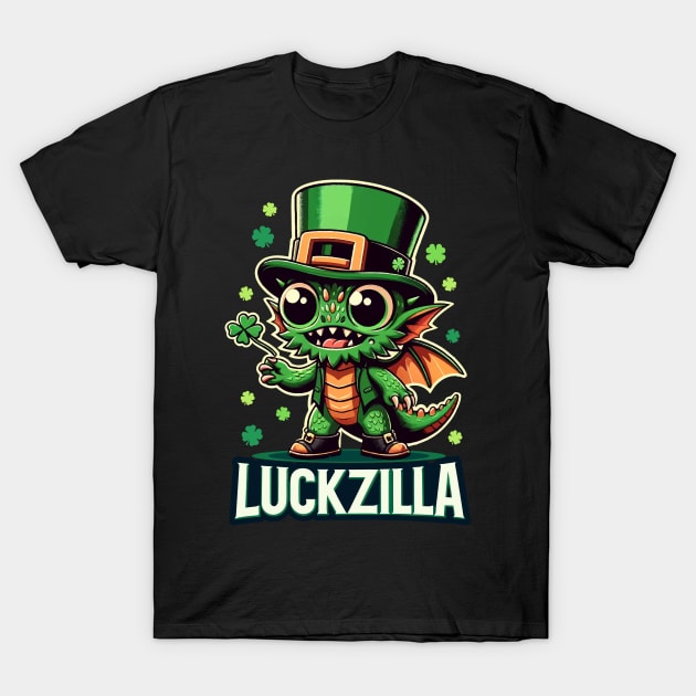 Leprechaun Dragon Delight - Luckzilla St. Paddy's T-Shirt by star trek fanart and more